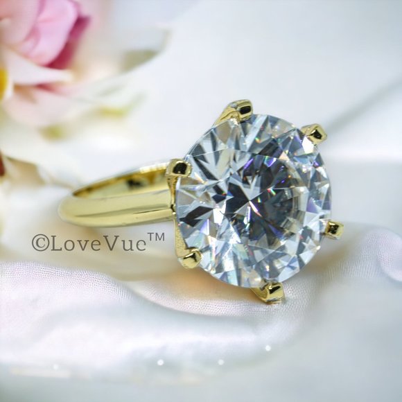 Certified 10ct. t.w. Diamond Large Brilliant Solitaire Gold Engagement Ring - Picture 6 of 17